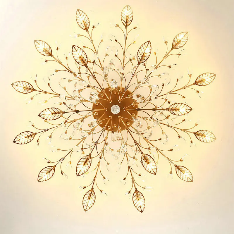 Американский кантри Винтаж кристалл потолочный светильник филиал гостиной