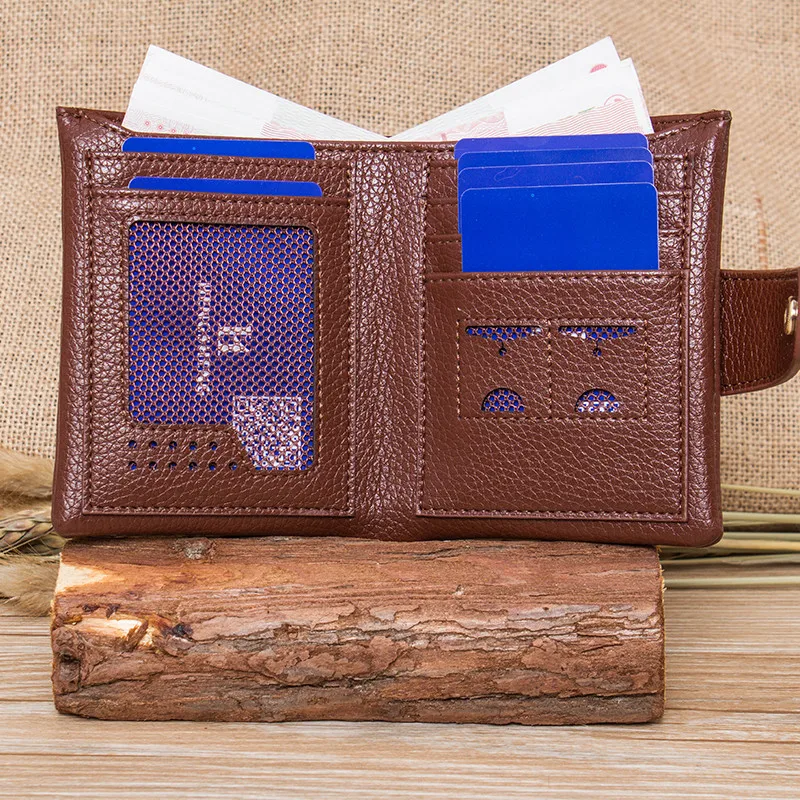 2017 известный Дизайн Марка Мужской черный Мини Винтаж небольшой коровьей кошелек