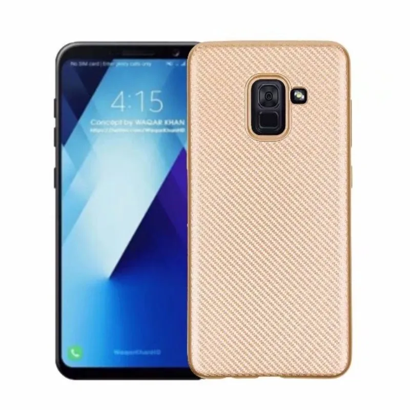Чехол для samsung Galaxy A8 2018 плюс чехол противоударный мягкий из углеродного волокна