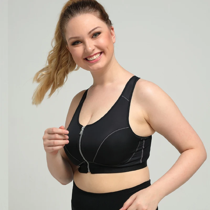 Черный сексуальный бюстгальтер с застежкой спереди плюс размер бюстгальтеры для