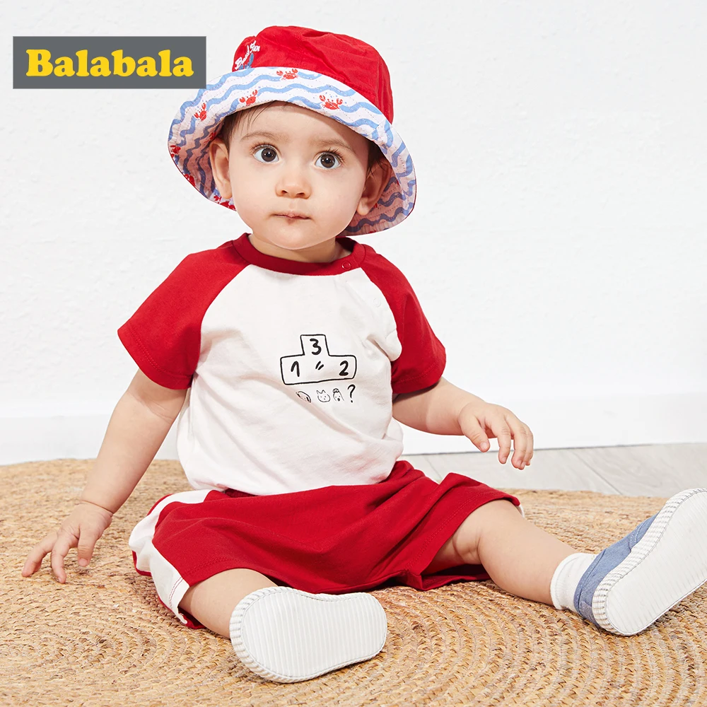 BalabalaBaby/комплект летней одежды для малышей костюм с короткими рукавами мальчиков