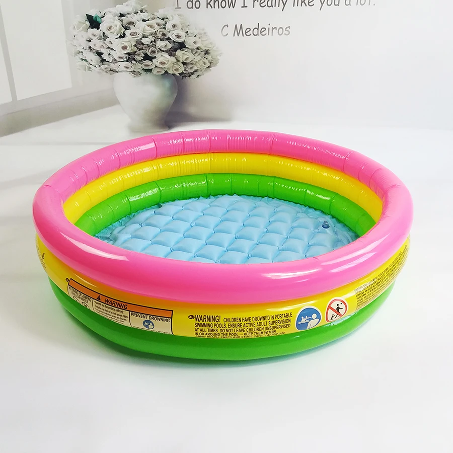 3 слойный Радужный цветной яркий надувной бассейн с круглым дном размера детский