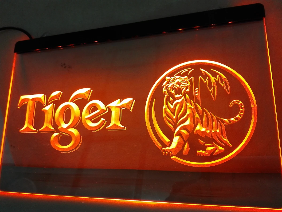 LE178- Tiger ПИВО Счастливый час бар светодиодный неоновый свет вывеска Декор для дома
