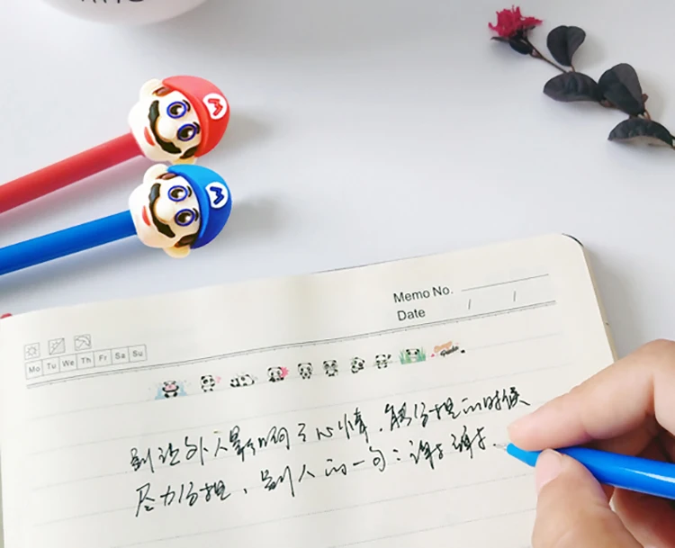 1 шт новинка мультфильм ручки для подписи 0,5 мм Симпатичные Супер ручка Марио гелевая ручка Kawaii для письменные принадлежности Новинка Канцелярские подарки