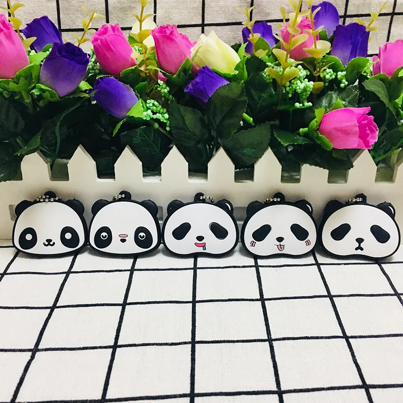 Брелок для ключей Kawaii аниме панда ПВХ подвеска украшение унисекс сумка цепочка