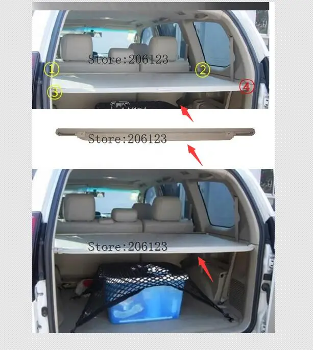 Автомобильный задний багажник защитный щит грузовой Чехол для Toyota LAND CRUISER PRADO 120