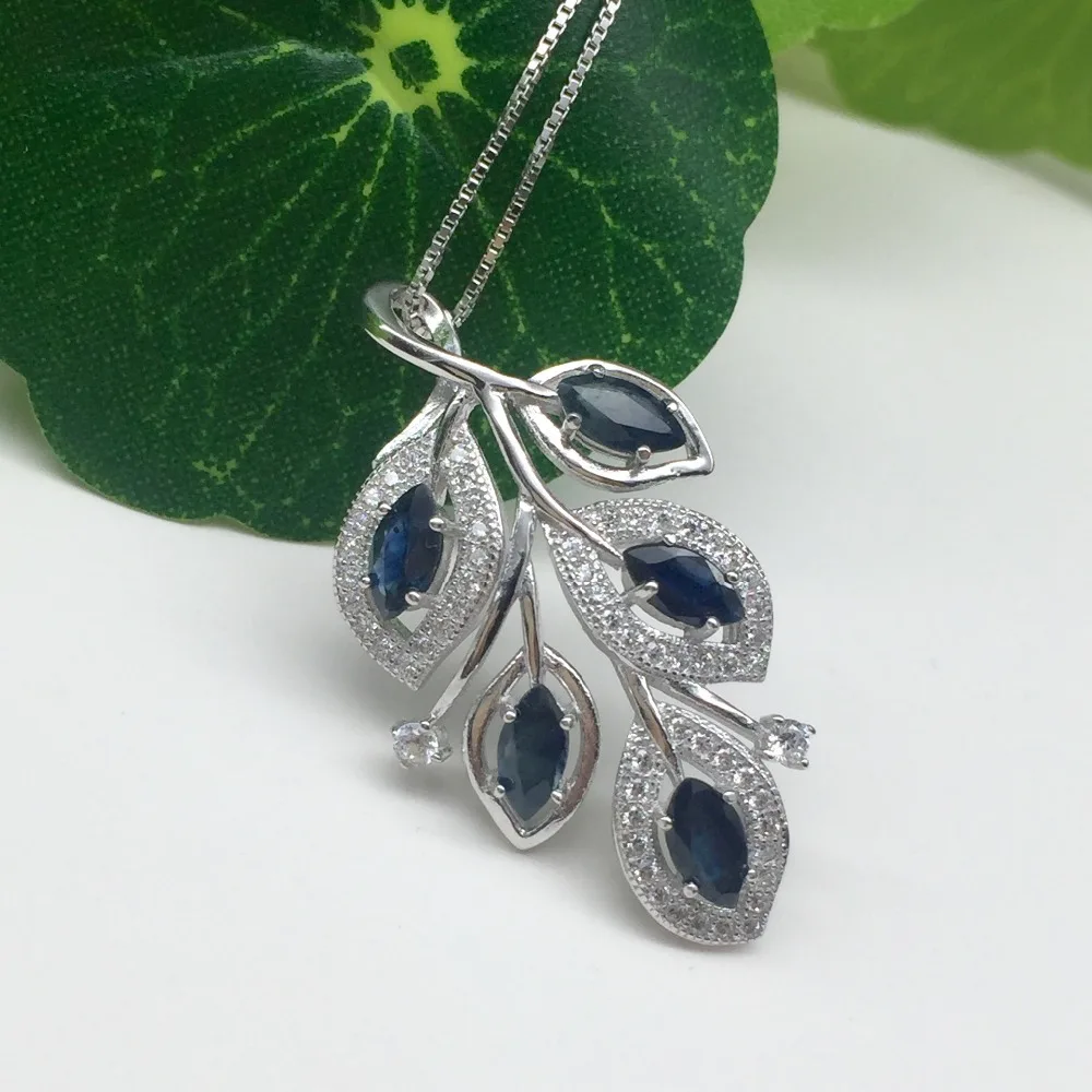 KJJEAXCMY boutique jewels 925 серебро инкрустировано природными листьями женский кулон с