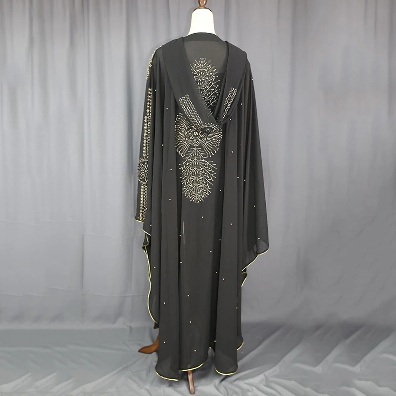 Женское платье с капюшоном Siskakia размера плюс Jalabiya Dashiki украшенное стразами в