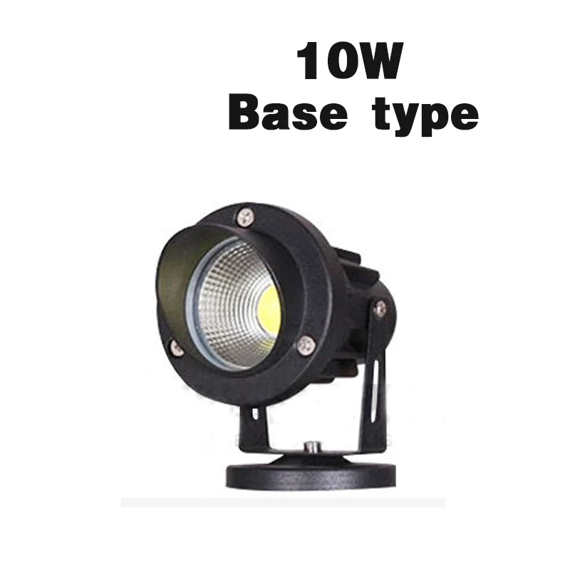 10W Base type Уличный светодиодный светильник для сада, лужайки, 5 Вт, 10 Вт, ландшафтный светильник, Спайк, водонепроницаемый, AC85-265V, DC12V, лампа, теплый белый, зеленый, точечный светильник s - Испускаемый цвет: 10W Base type