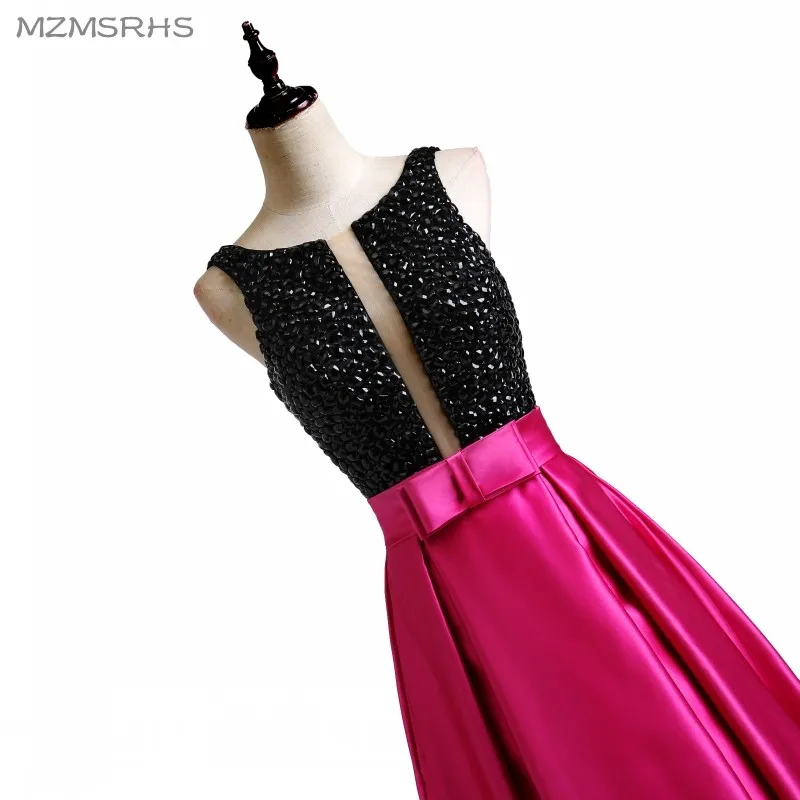 Двухцветное бальное платье 2017 официальные вечерние платья черное с вырезом