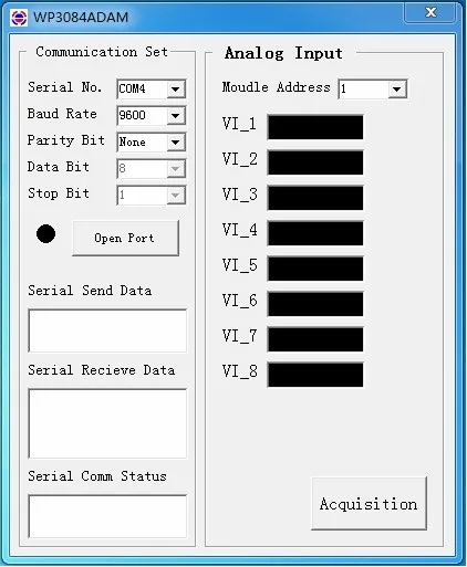 WP3084ADAM(8VI)_ 0-10V Аналоговый Входной модуль/RS485 MODBUS RTU связь