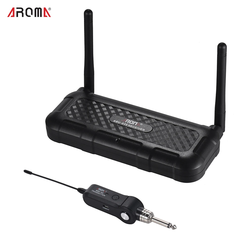 Беспроводная система передачи звука AROMA ARU 03S UHF встроенная батарея диапазон макс.