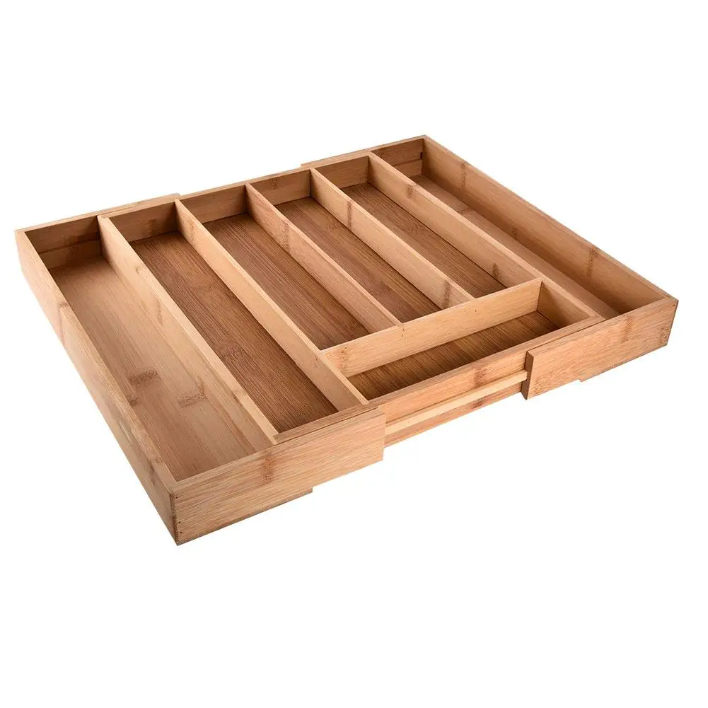 5/6/7 Grid Cutlery Tableware Storage Box Tray with Flatware Organizer Used for Drawer Jewelry Organizer Divider Bamboo Holder