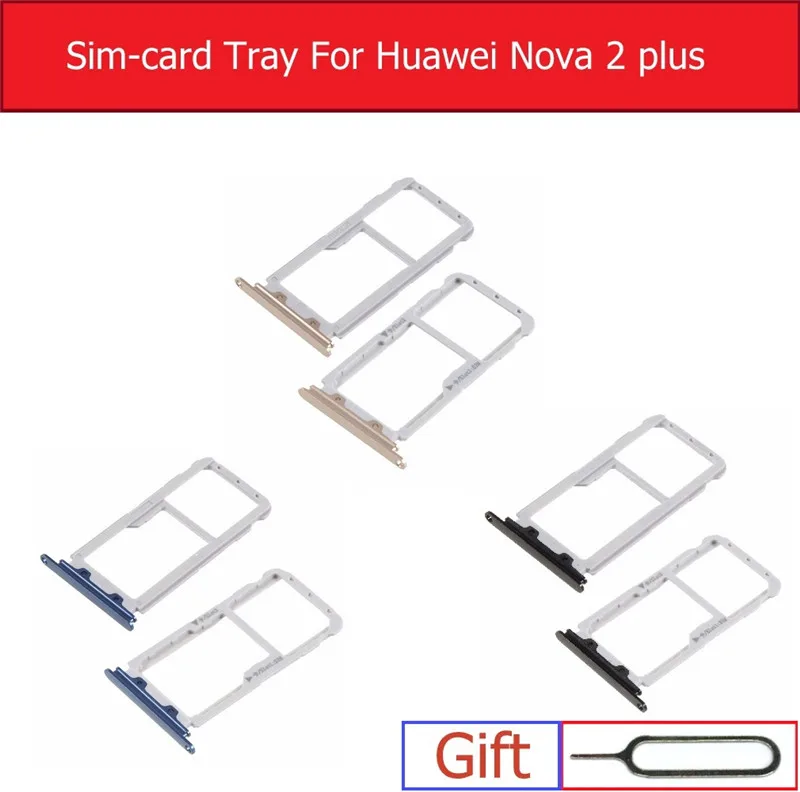 SIM & Micro SD кард ридер для Huawei NOVA 2 Plus Nova2 + BAC AL00 L21 TL00N Sim и лоток карт памяти запасные