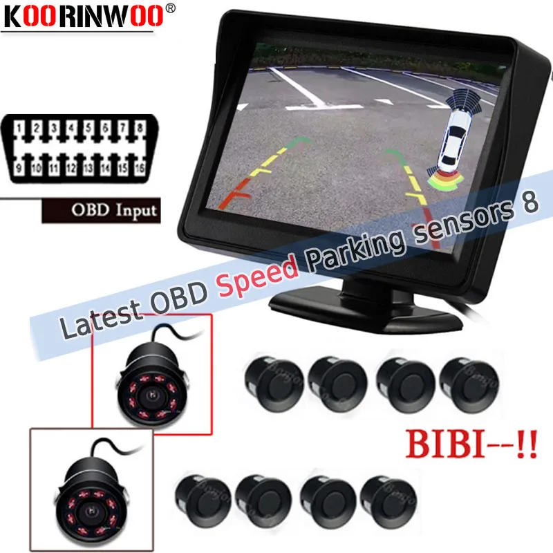 Koorinwoo ЖК дисплей Парктроник 8 OPS система OBD Plug автомобильный парковочный датчик