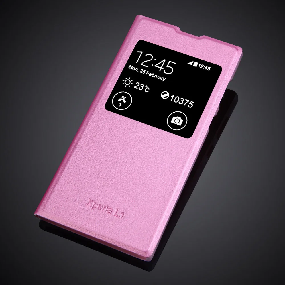 2017 роскошный флип-чехол из искусственной кожи для Sony Xperia L1 защитный чехол задняя