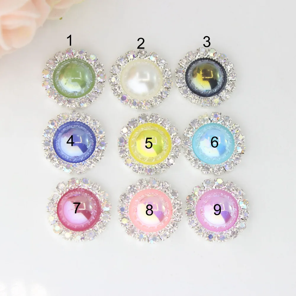 Стразы с пуговицами 16 мм AB цвета плоской задней стороной украшение сделай сам