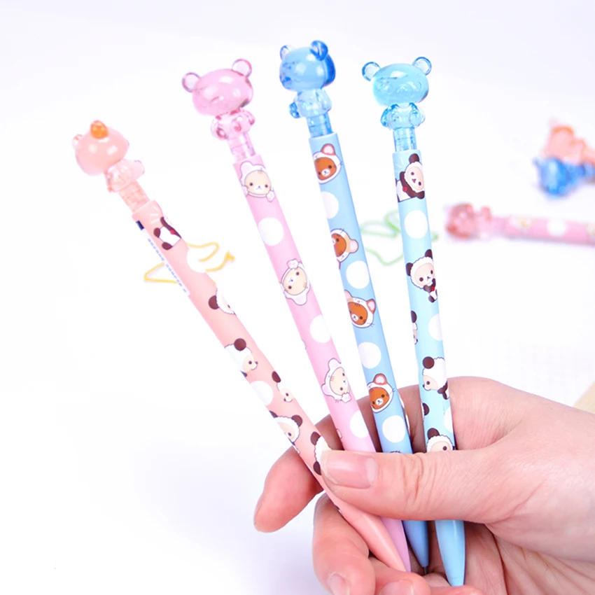 1 шт. корейские канцелярские товары 0,7 мм Kawaii пластиковый механический карандаш прекрасный медведь пресс автоматические ручки офисные студенческие принадлежности