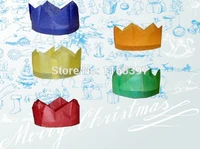 free ship wholesale 144pc christmas tissue paper crown cap cracker making kits paper hat party favors pinata bag fillers