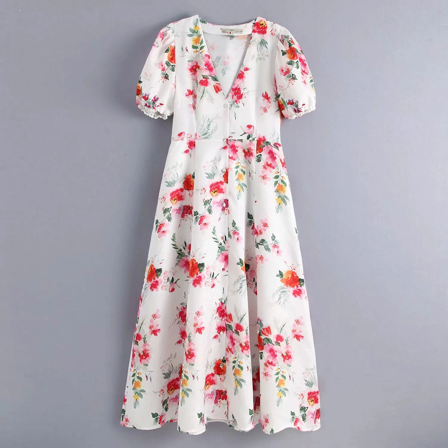 Женское платье с коротким рукавом boho винтажное длинное цветочным принтом в