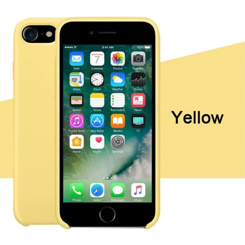 YELLOW Чехол для iPhone Xs MAX XR X чехол s для Apple iPhone 7 8 6 s Plus 5S SE официальный стиль силиконовый чехол с логотипом - Цвет: YELLOW