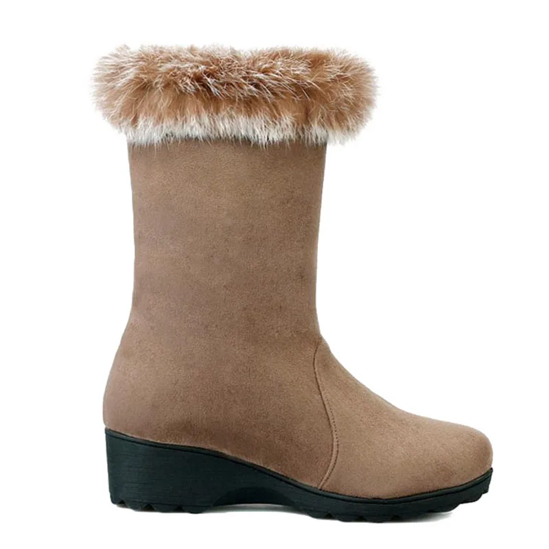 Tuyoki Women Winter Snow Boots Thick Fur Mid Calf Cross Strap Woman Shoes Fashion Sweet Warm Short Size 34-39 | Обувь