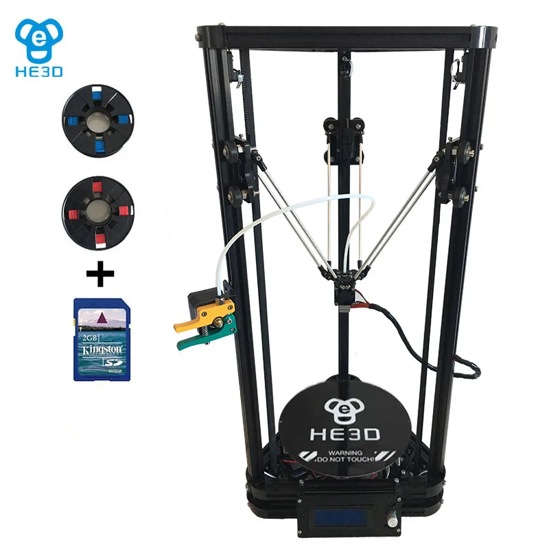 HE3D новый обновленный 3D принтер K200 Одиночная алюминиевая экструзионный delta с