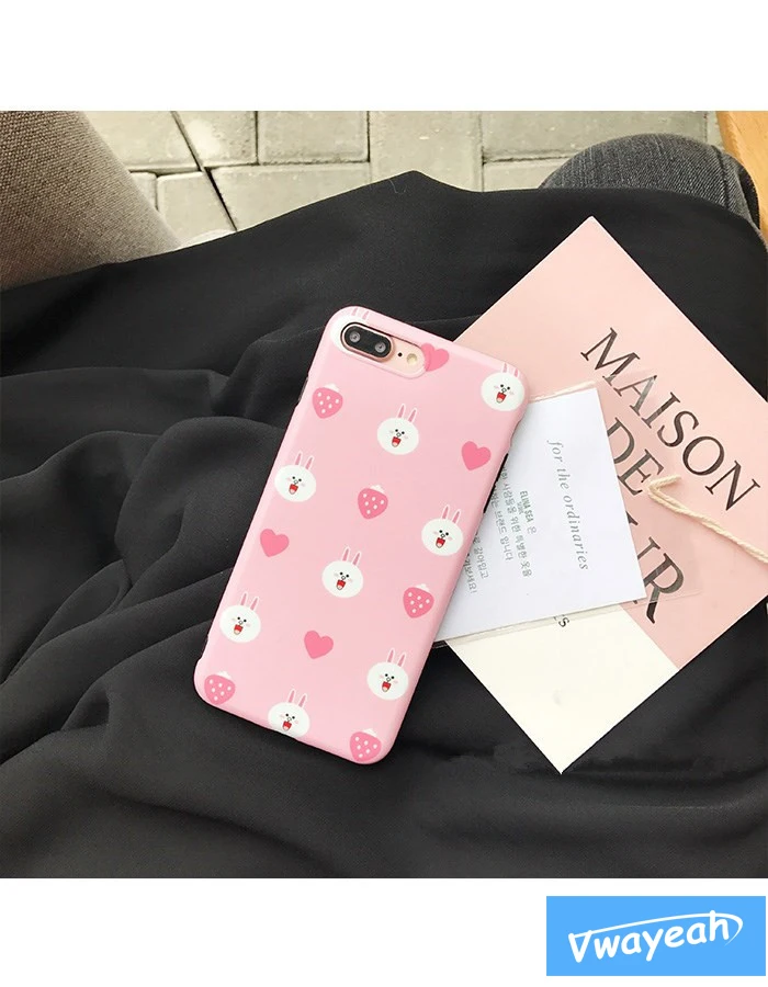 Ins Горячая Kawaii Прекрасный розовый клубника Кролик Банни очаровательны