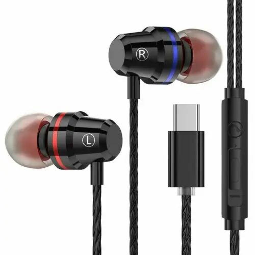 USB Type-C Earphone Super Bass Headset Wired Type C Earbuds Headphone Built-In Microphone For Xiaomi Huawei 3C09 | Электроника