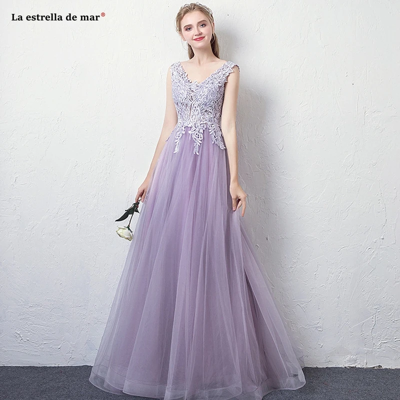 Vestidos de damas honor boda2019 Новое сексуальное кружевное платье с v образной горловиной