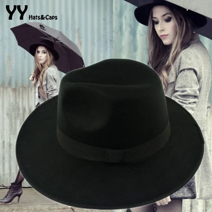 Шляпа женская из кашемира и шерсти фетровая Панама красный черный цвета на