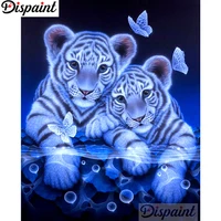 dispaint full squareround drill 5d diy diamond painting animal tiger scenery3d embroidery cross stitch home decor gift a11391