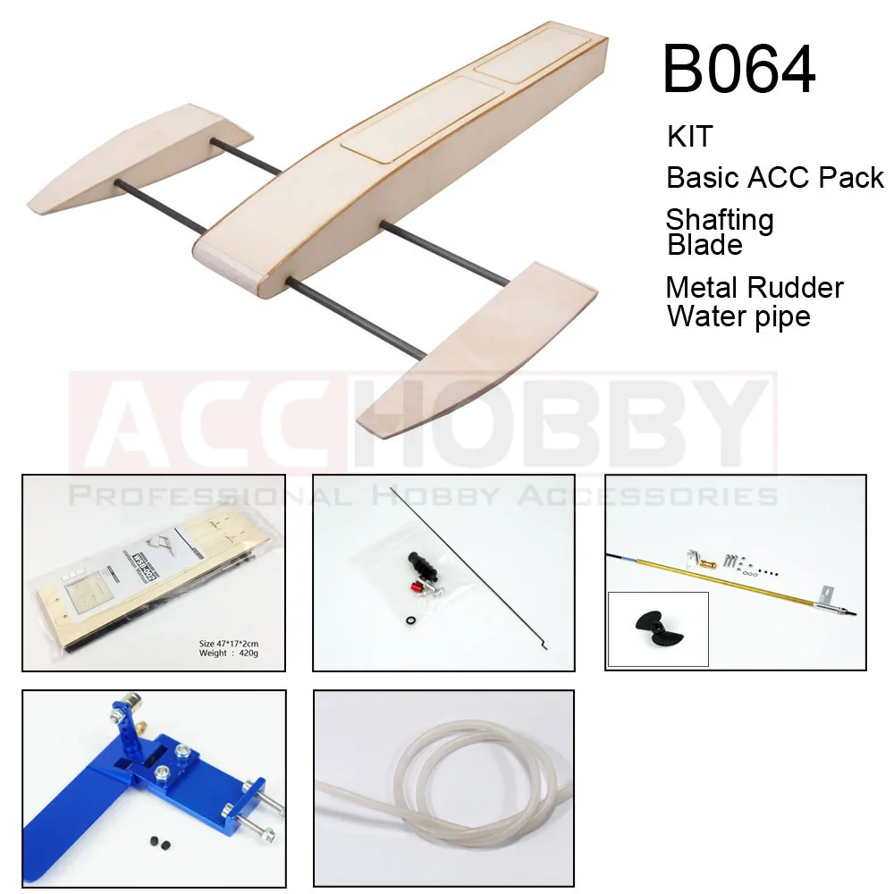 B064 DIY Outrigger лодка деревянная креветка губка гоночная лодка строительный комплект(495 мм) в разобранном виде - Цвет: B064