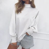 summer female blouse high quality womens chiffon blouse 2019 new lady turtleneck casual long sleeve shirt blusas camisas mujer