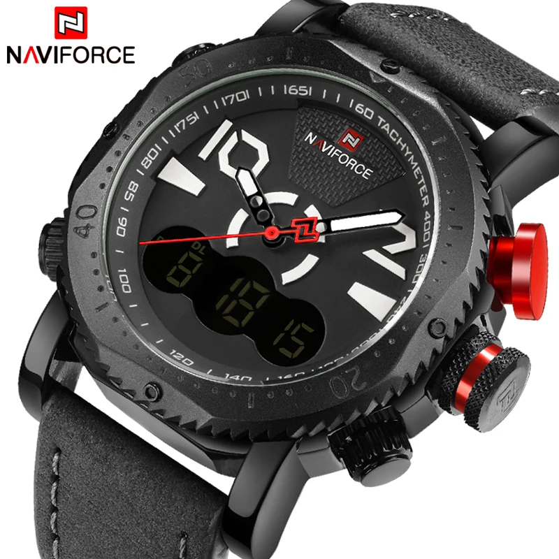2017 Fashion Brand Men Sport Watches Men's Quartz Digital Clock Man Leather Strap Army Military Wrist watch relogio masculino | Наручные