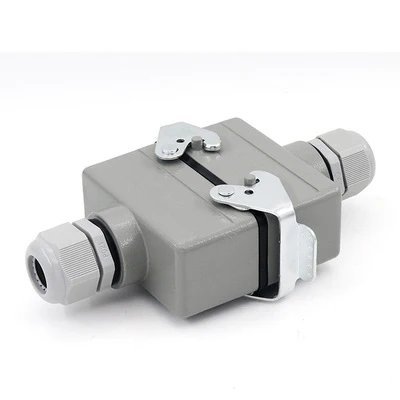 Прямоугольник сверхмощный разъем авиация розетка 16A HDC-HE-4 4 6 10 16 24 Pin - Цвет: 10 Pin