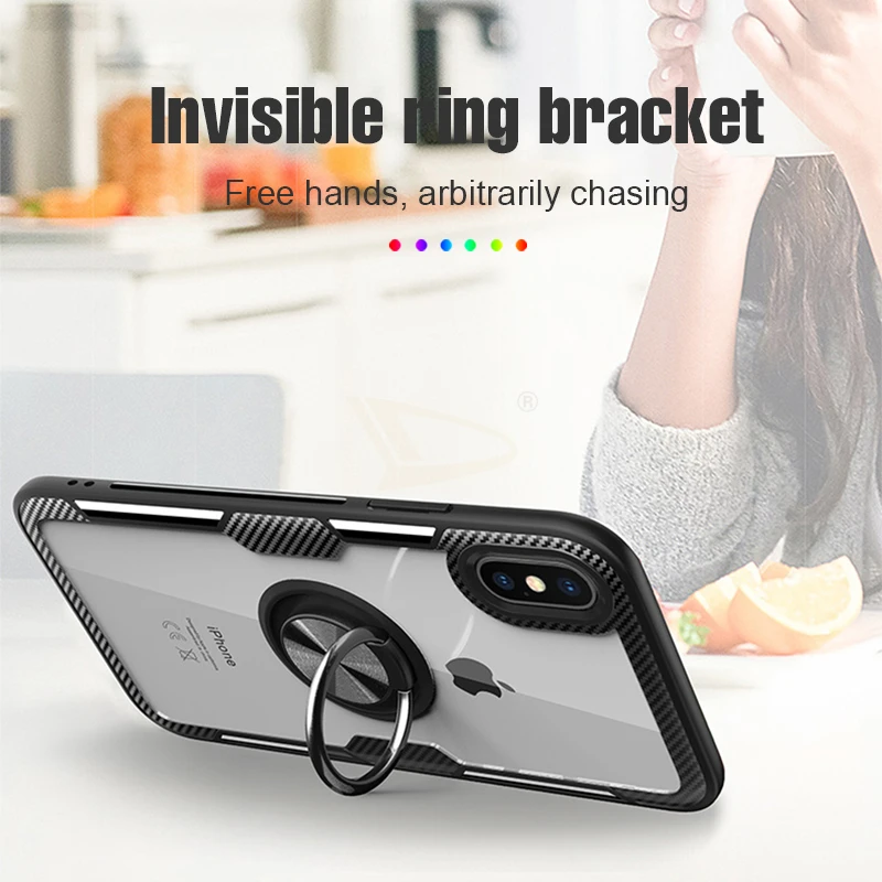 Роскошный бампер автомобильный держатель кольцевой чехол для IPhone XS Max XR X