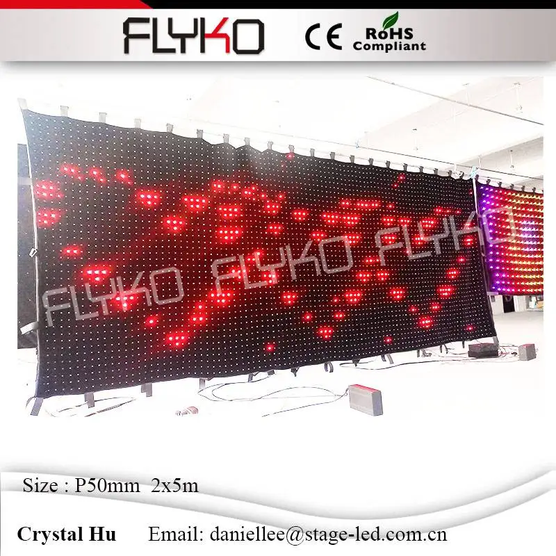 Медиа сексуальный дисплей P50 мм светодиодный настенный горячий видео занавес 2x5 м