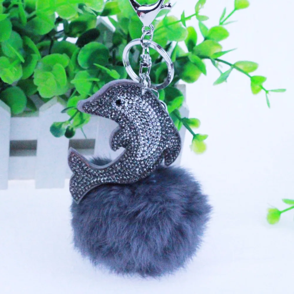 2017 портативный сливовый кроличий мех женский милый брелок чехлы для ключей с