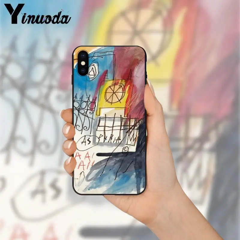 Yinuoda Jean Michel Basquiat Art граффити умный чехол черный мягкий для телефона iPhone 8 7 6 6S Plus X XS