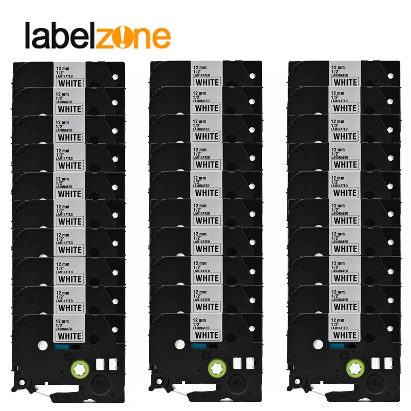 30 Packs/lot tze231 Black on white compatible brother p touch printer tze-231 tz231 tz-231 tze tapes label ribbon cassette | Компьютеры и