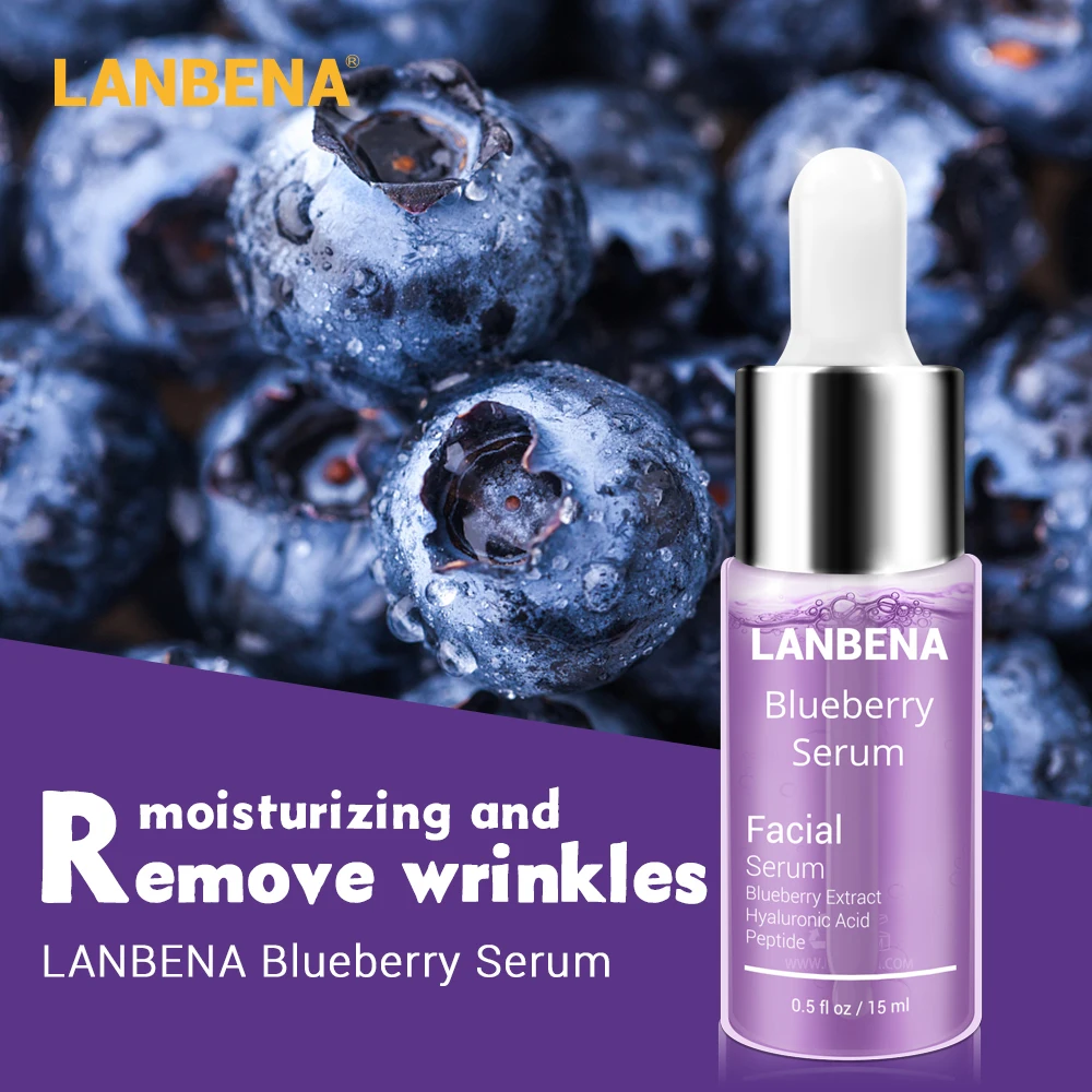 Увлажняющая сыворотка с экстрактом черники LANBENA 15 мл гиалуроновой кислотой и