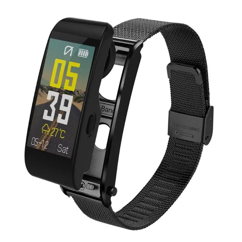 Black Steel Умные часы Y6 с Bluetooth, громкая связь, вызов, музыкальный плеер, спортивный браслет, гарнитура, фитнес-трекер, пульсометр, умные браслеты - Цвет: Black Steel