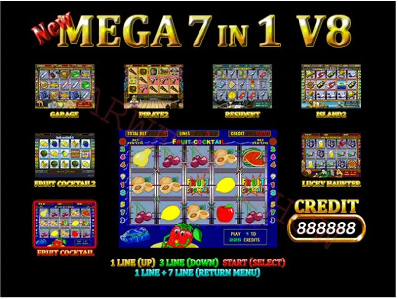 Мега 7 в 1(40-96%) PCB Crazy Monkey фруктовый коктейль гараж Lucky Haunter обитель рок для монет игровой автомат