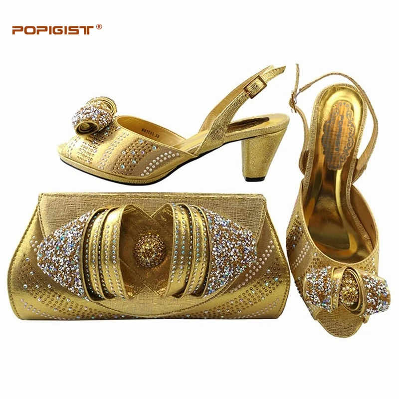 Фиолетовый новейшая итальянская женская обувь и сумочка комплект украшен