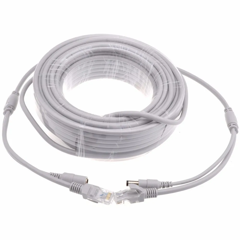 30 м CCTV сетевой кабель RJ45 CAT5/CAT-5e + DC Мощность видеонаблюдения расширение сети