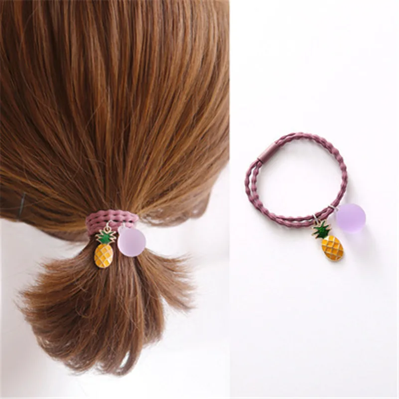 Летняя Милая повязка для волос с фруктами корейские резинки резинка Apple ананас