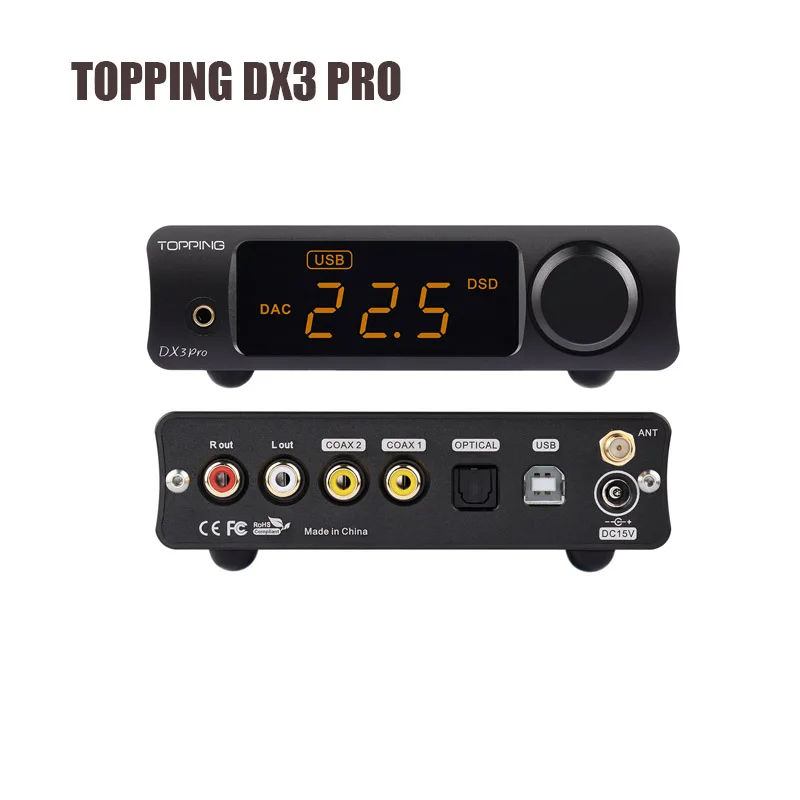 DAC TOPPING DX3 PRO Настольный Bluetooth ATPX USB аудио декодер усилители для наушников Amp Xmos xu208