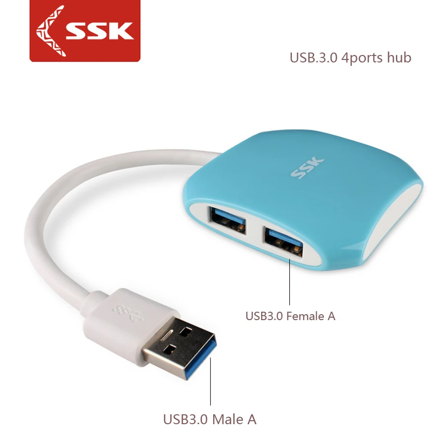 Концентратор Ssk shu300 usb3.0 с четырьмя портами высокоскоростной разветвитель для