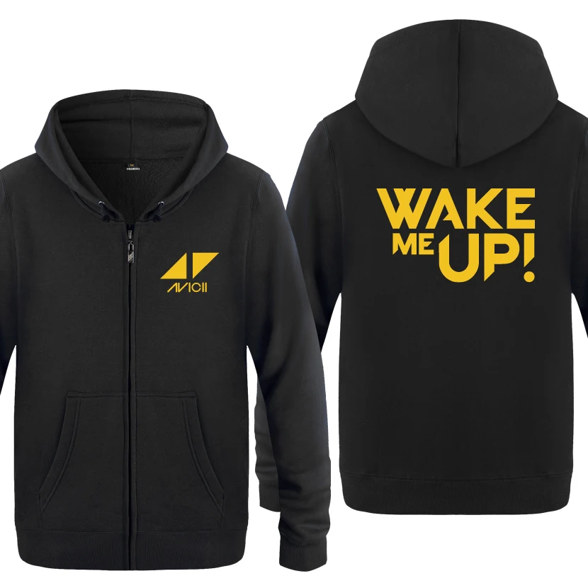 Wake Me Up Avicii DJ Rock толстовки для любителей музыки мужские 2018 флисовые на молнии с